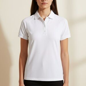 Peak Performance Women's White Golf Polo Shirt Size Large